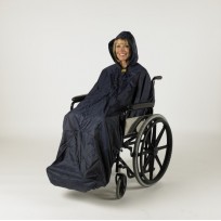 Wheelchair raincoat sleeveless with lining
